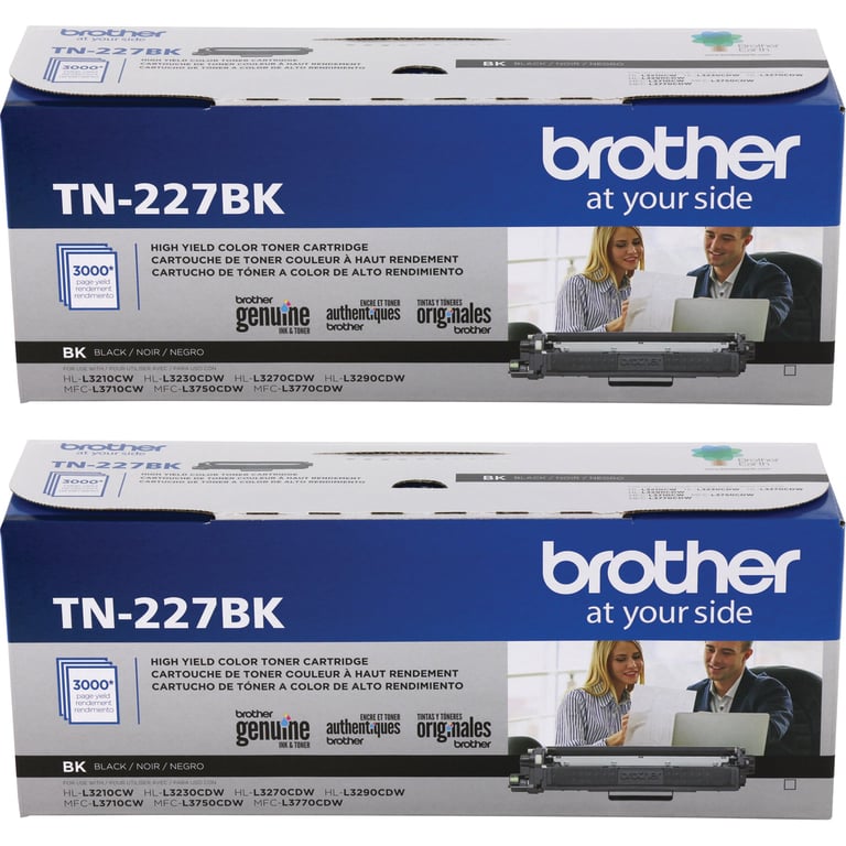 Brother Black Toner Cartridge TN227BK (2-Count)