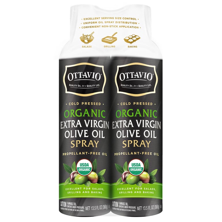 Ottavio Organic Extra Virgin Olive Oil Spray 2-Pack (13.5 oz Each)