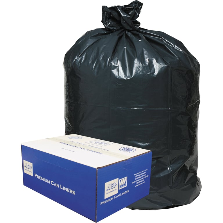 Webster Classic Can Liner, 55-60 Gallon, Black, 100 ct (WBI385822G)