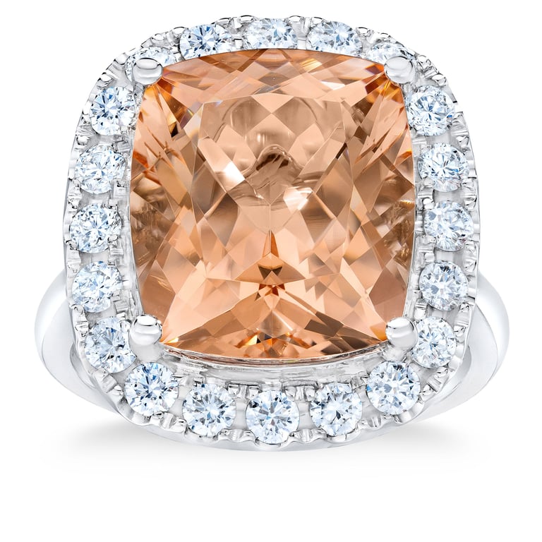 14kt White Gold 1.00 ctw VS2 I Diamond Morganite Ring