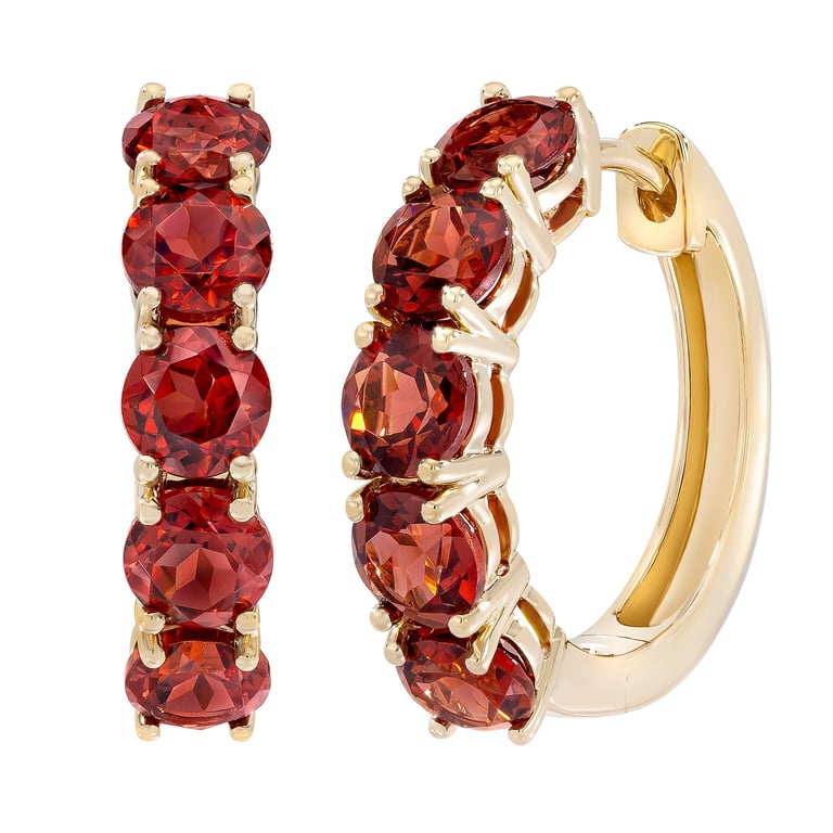 14kt Yellow Gold Garnet Earrings