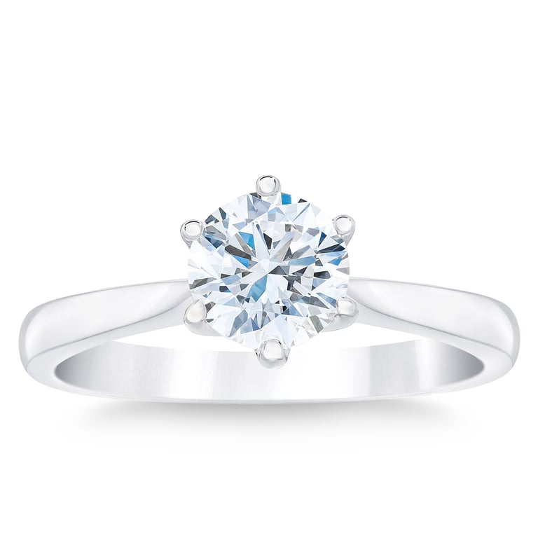 Platinum VS2 I 1.00 CT Round Diamond Solitaire Ring