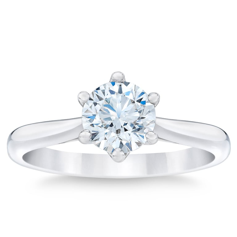 Platinum VS2 I 1.00 CTW Round Diamond Solitaire Ring
