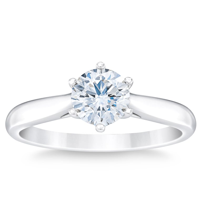 1.03 ct Round Brilliant Platinum Solitaire Ring, VS2 Clarity, "I" Color Diamond