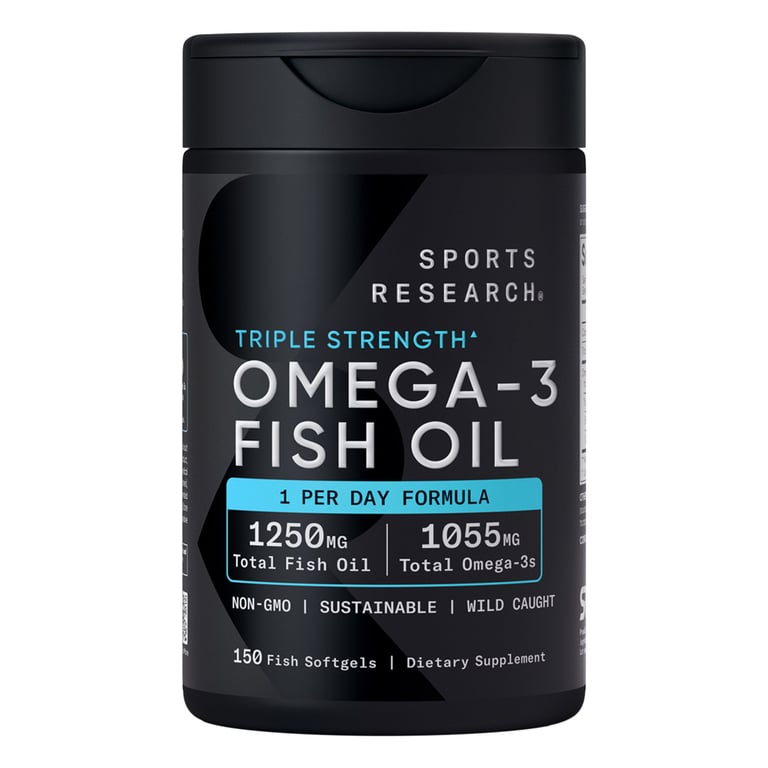 Sports Research Omega-3 Fish Oil Triple Strength 150 Count