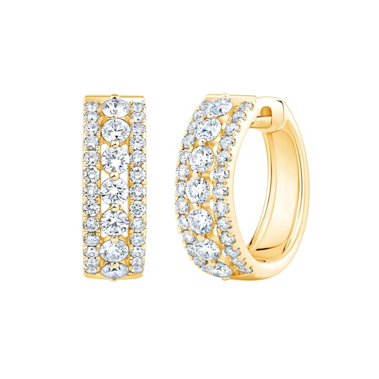 14kt Yellow Gold VS2 I 1.00ctw Round Diamond Hoop Earrings