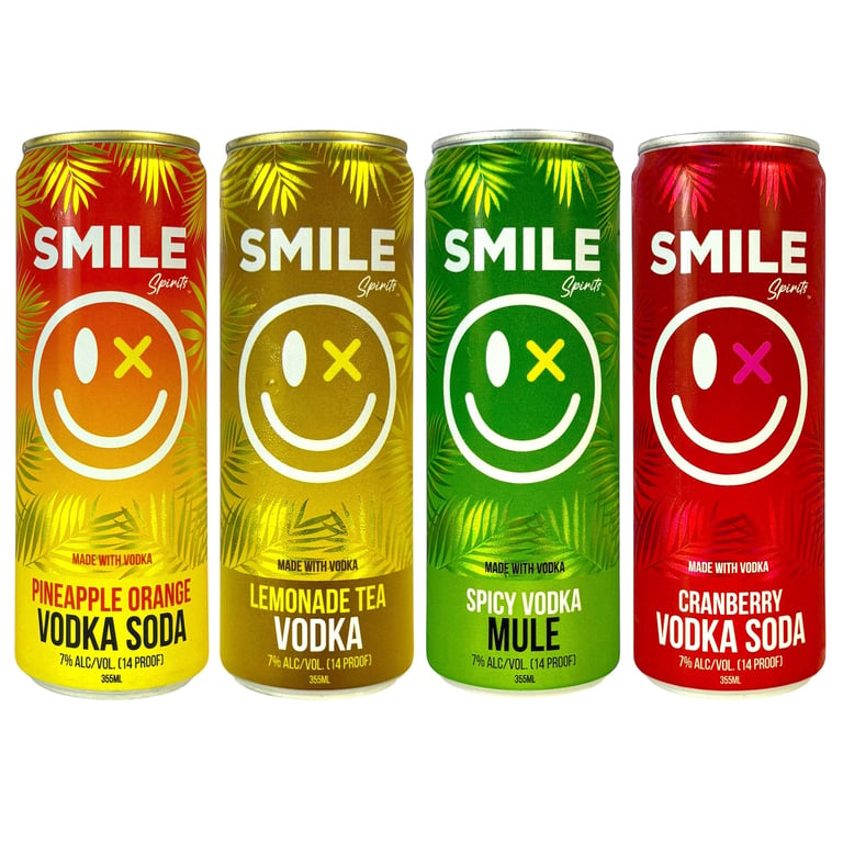 Smile Spirits Vodka Variety Pack San Diego 8/12oz Cans