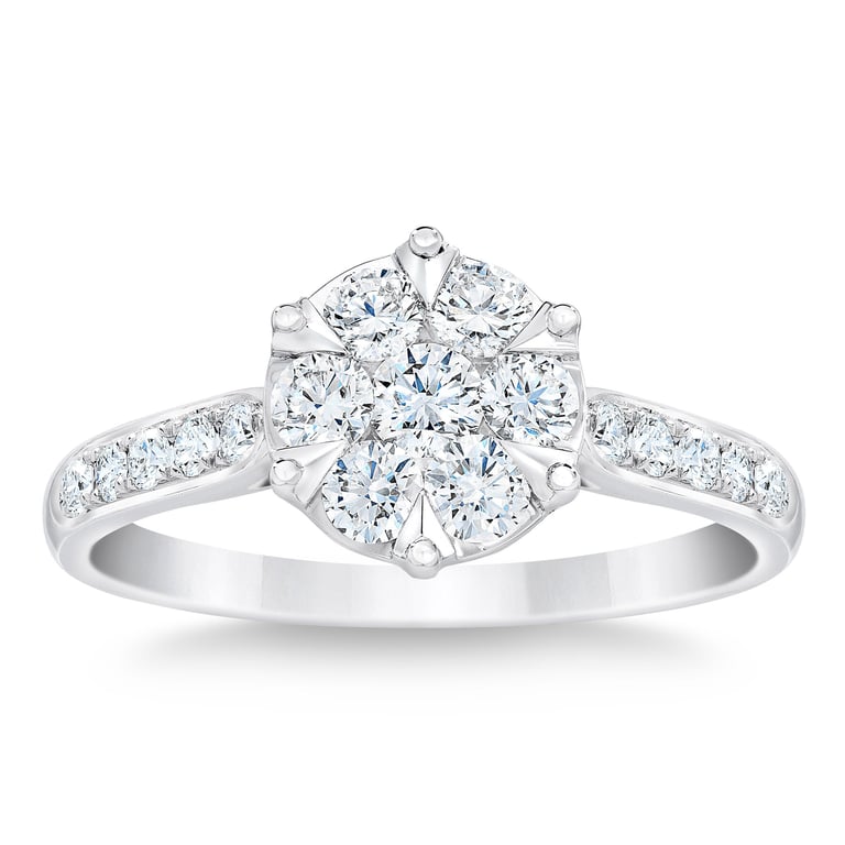 14kt White Gold VS2 G 0.75ctw Round Diamond Ring