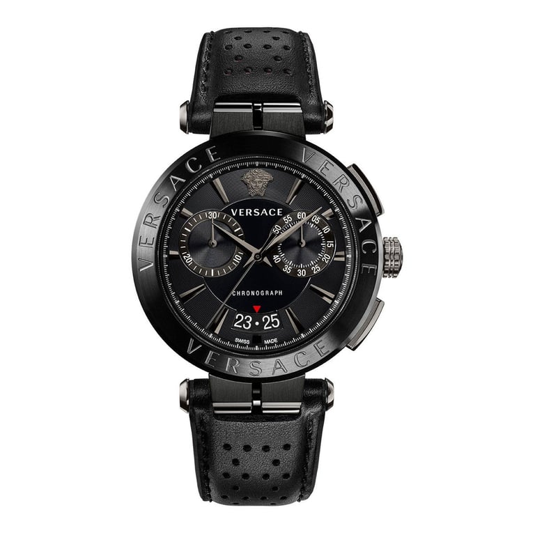 Versace Aion Chronograph Men's Watch with Blue Leather Strap