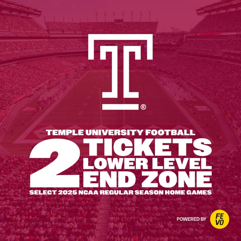 NCAA Temple University 2 Lower Level Tickets (Non-Refundable)