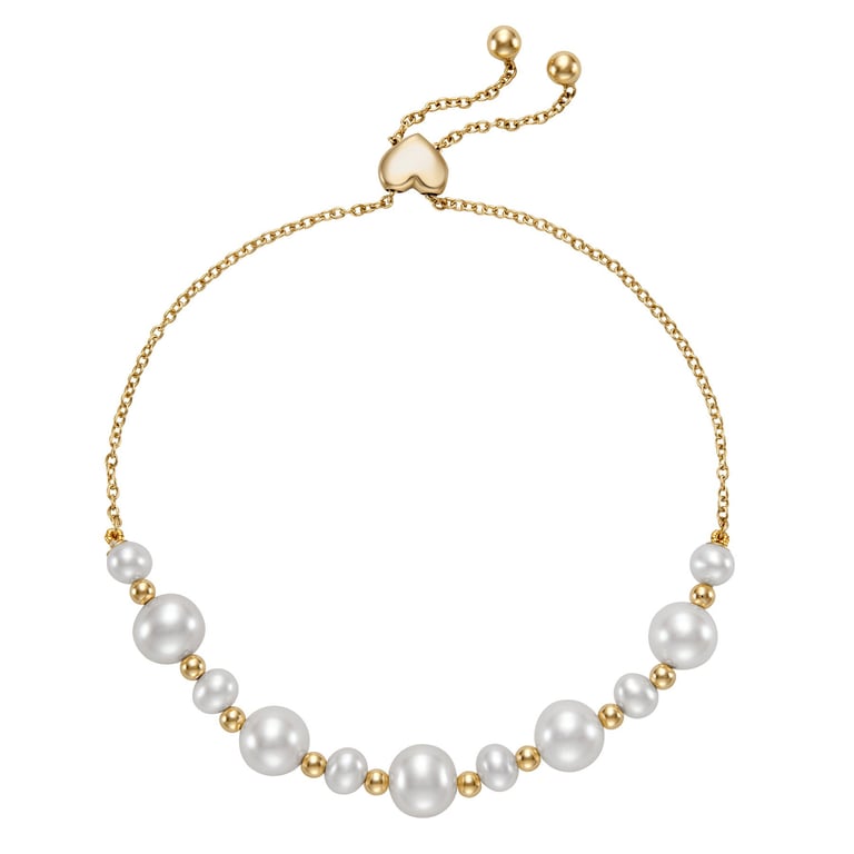 14kt Yellow Gold 5-8mm Freshwater Cultured Pearl Bracelet