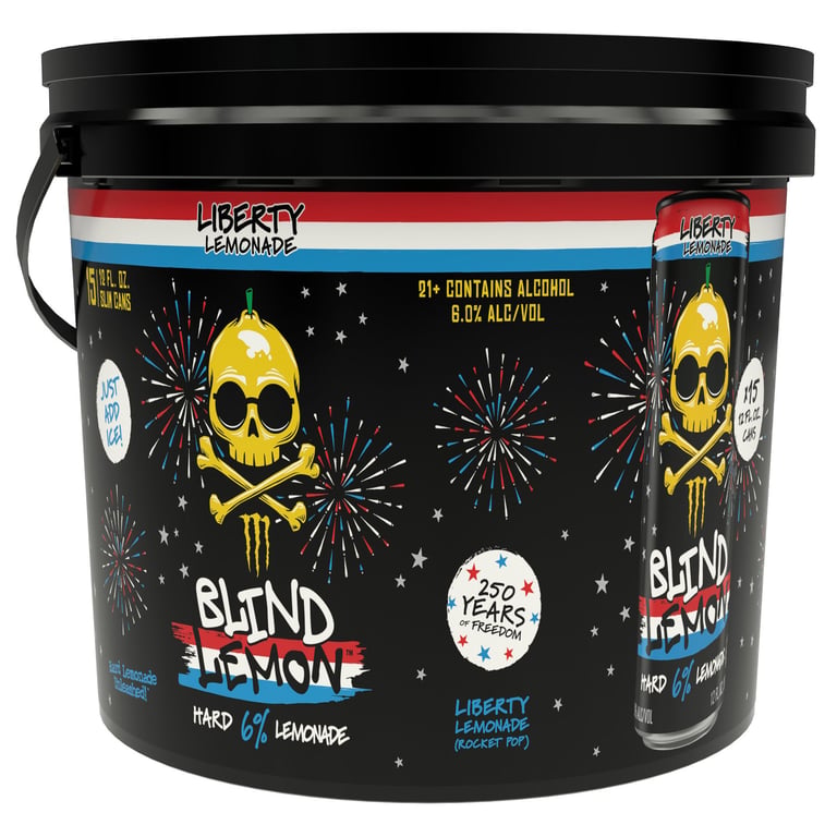 Blind Lemon Hard Liberty Lemonade, 15 x 12 oz Cans with Bucket