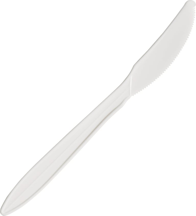 Vital International Solutions Plastic Knife, Medium Weight, White, 1000 ct