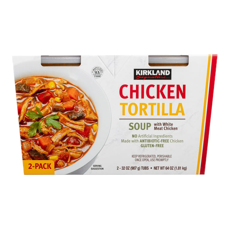 Kirkland Signature Chicken Tortilla Soup, 2 x 32 oz (4 lbs)