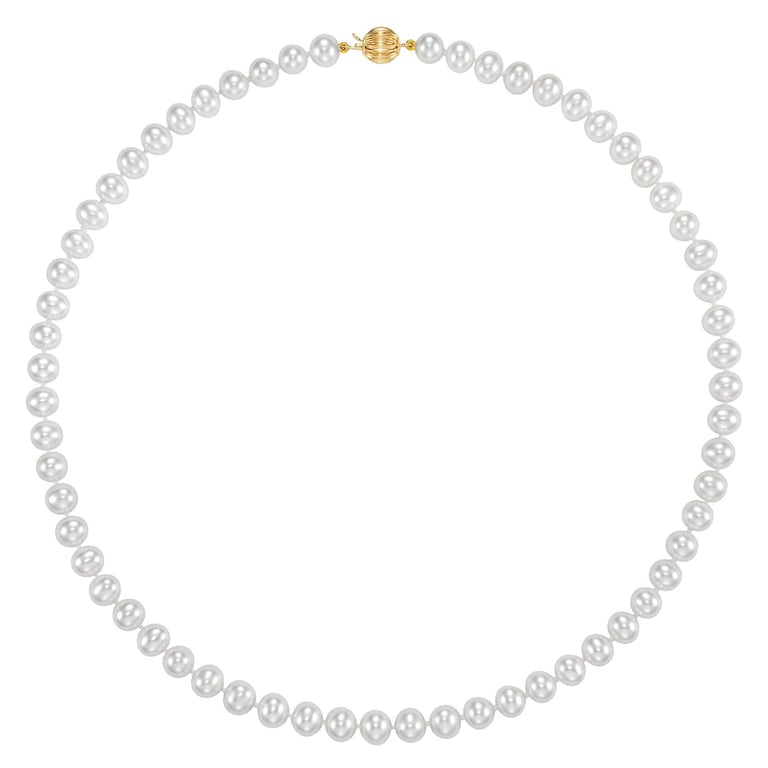 14KT Gold 6.5-7mm Freshwater Cultured Pearl 18" Necklace