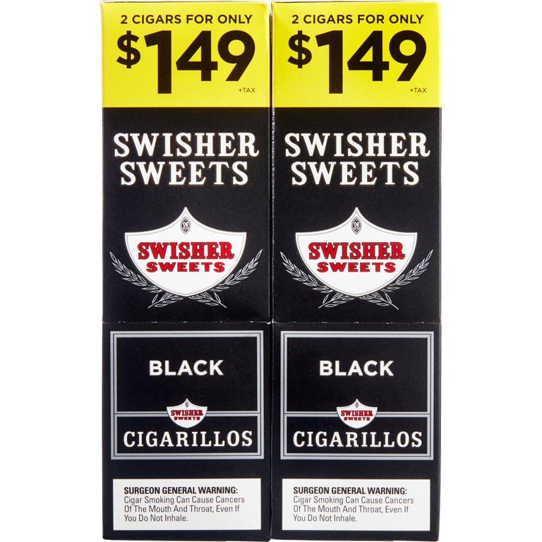 Swisher Sweets Black Cigarillos 30-Pouch Box, 2 Cigars per Pouch, Pre-Priced $1.49