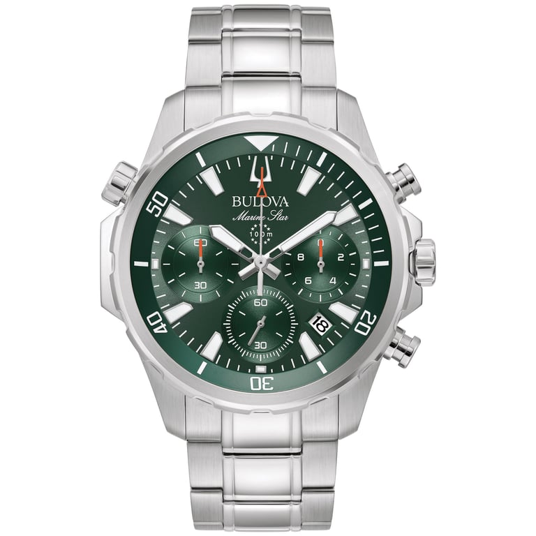 Bulova Marine Star Stainless Steel Chronograph Men's Quartz Watch, 43mm