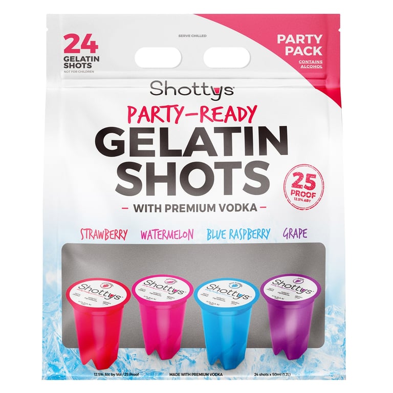 Shotty's Gelatin Shots Variety Pack 12.5% ABV USA 24/50ml