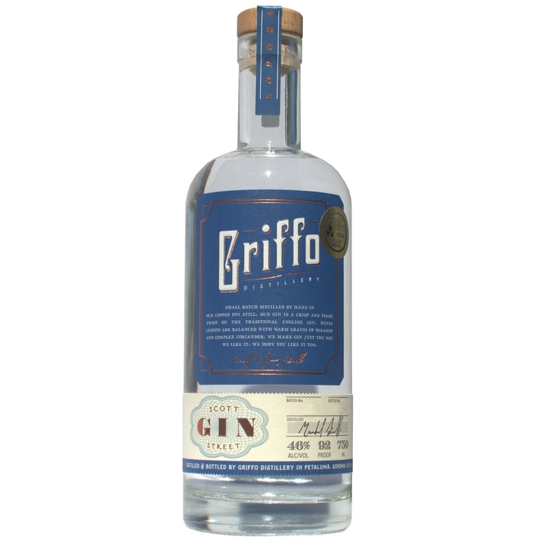 Griffo Distillery Scott Street Gin 92 Proof, Petaluma, CA 750ML