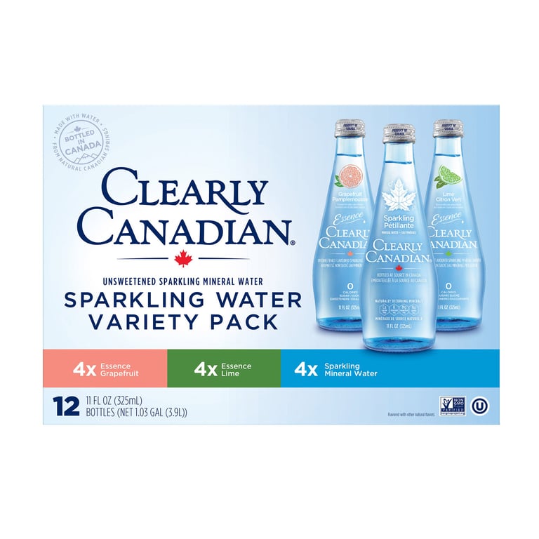 Clearly Canadian Sparkling Water Variety Pack, 12 ct / 11 oz