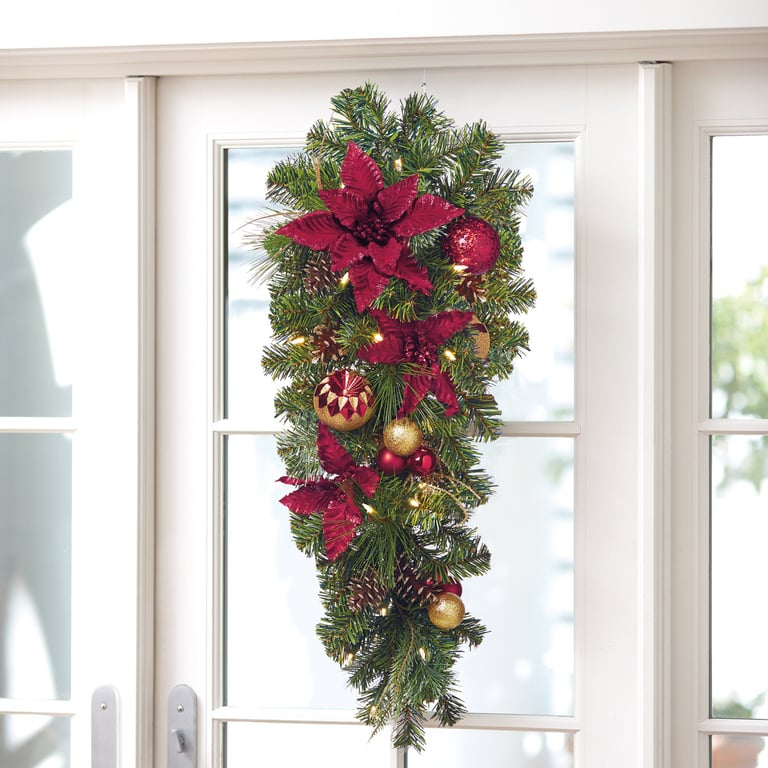 Decorated Holiday Swag with LED Lights