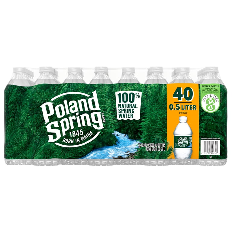 Poland Spring 100% Natural Spring Water, 40 x 16.9 oz Bottles (Delivered)