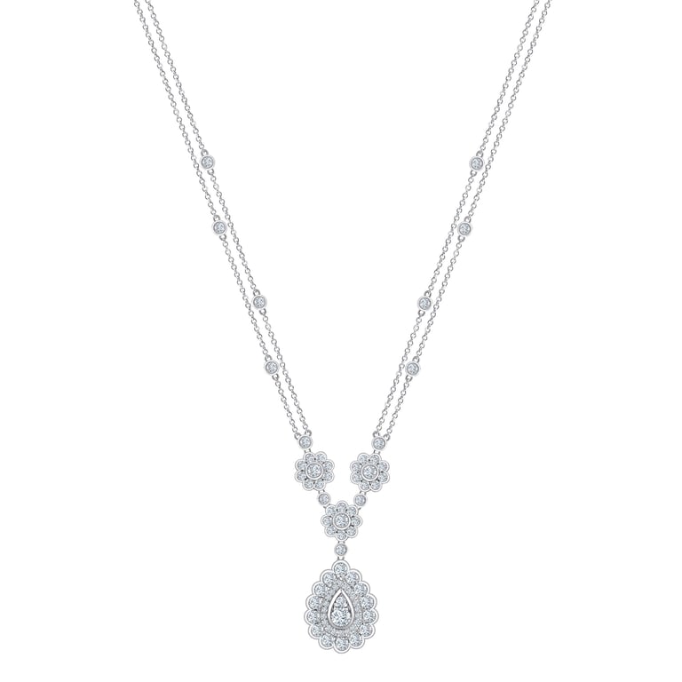 14kt White Gold VS2 H 2.50 CTW Round Diamond 17" Necklace