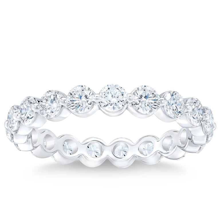 14kt White Gold VS2 Clarity G Color 2.00 CTW Round Brilliant Diamond Eternity Band