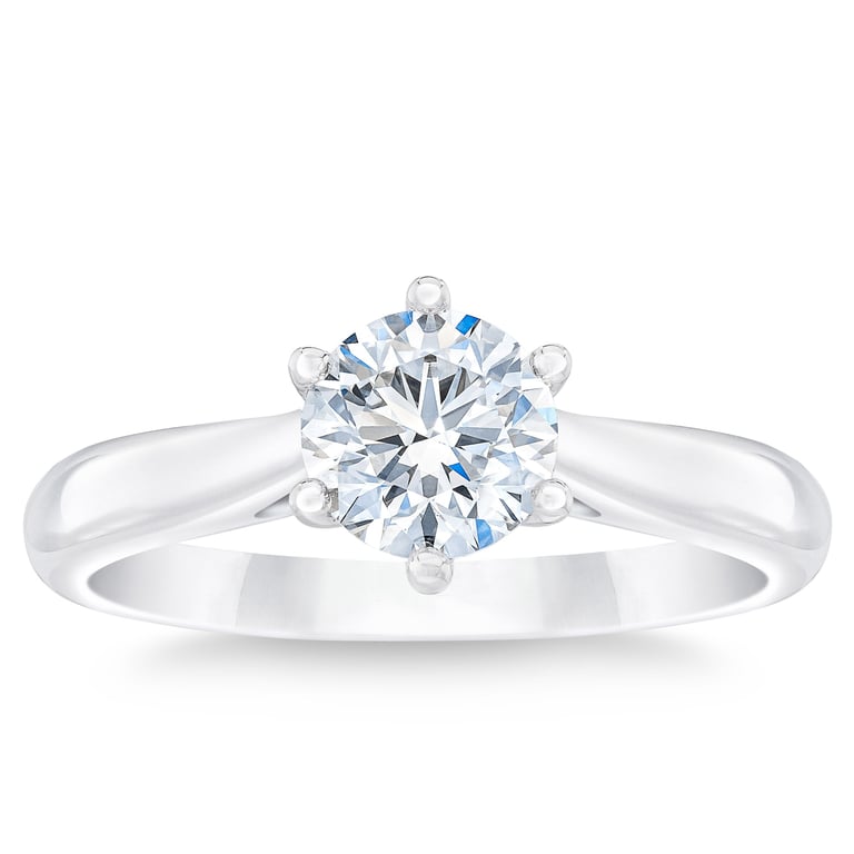 1.30 CT Round Brilliant Platinum Solitaire Ring VS2 "G" Color