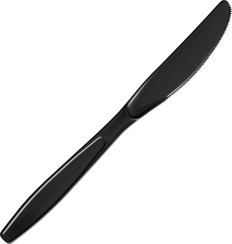 Vital International Solutions Plastic Knife, Heavyweight, Black, 1000 CT