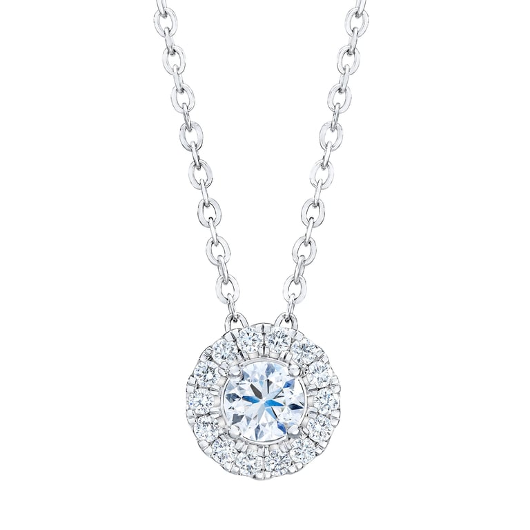 14kt White Gold VS2 I 1.00 ctw Round Diamond Pendant (0.70ct Center)