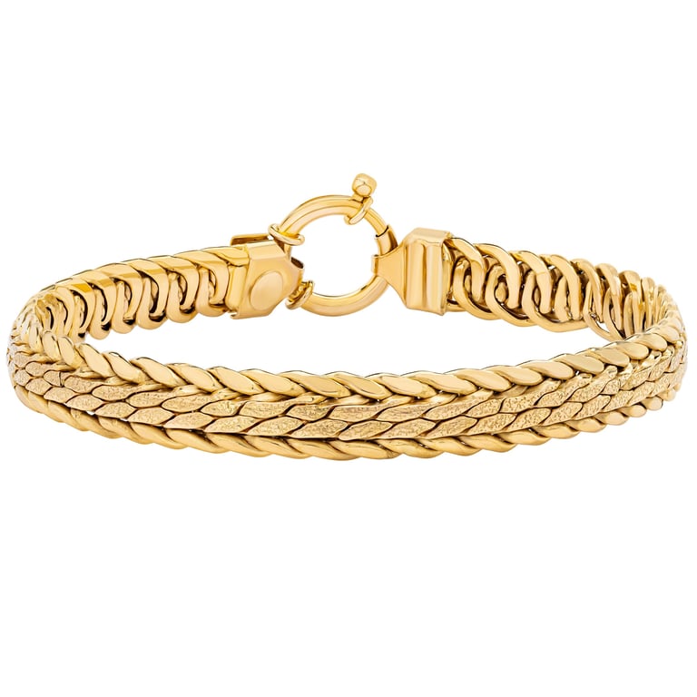 14kt Yellow Gold 7.5" Woven Bracelet Made in Italy