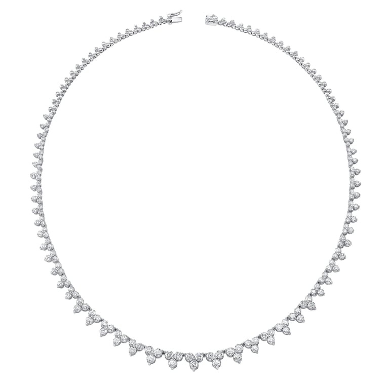 18kt White Gold VS2 I 8.77 CTW Round Diamond Strand Necklace