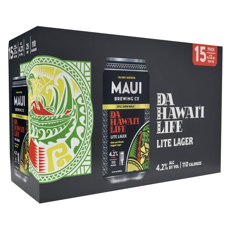 Maui Brewing Co. Da Hawaii Life Lite Lager, 15-Pack, 12 oz Cans