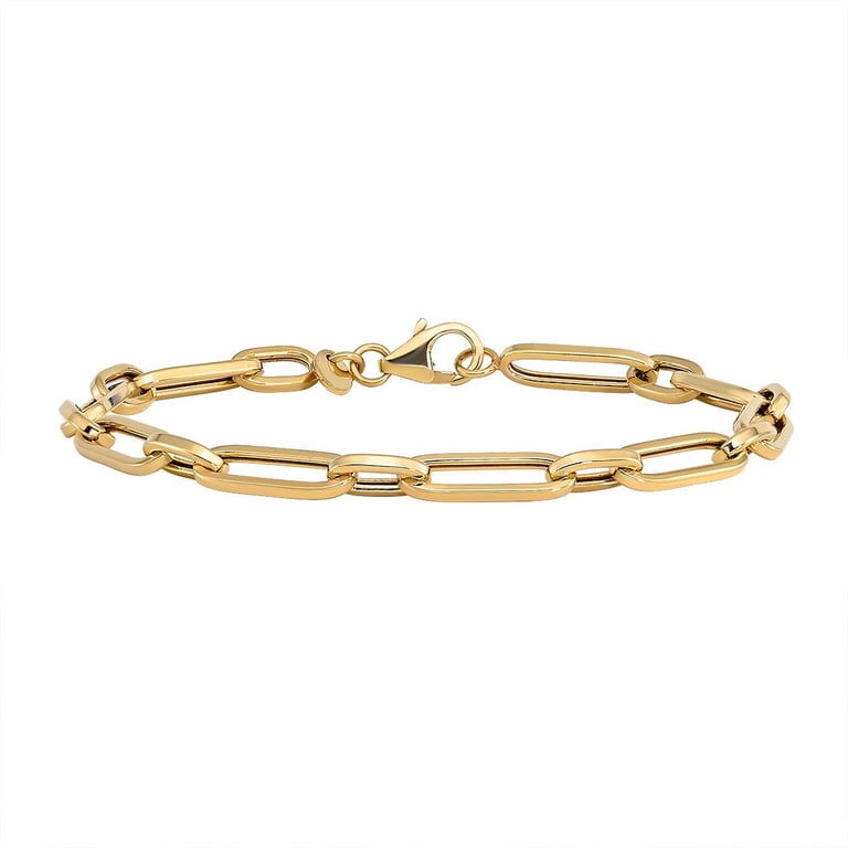 14kt Yellow Gold Paperclip Bracelet Made in Italy