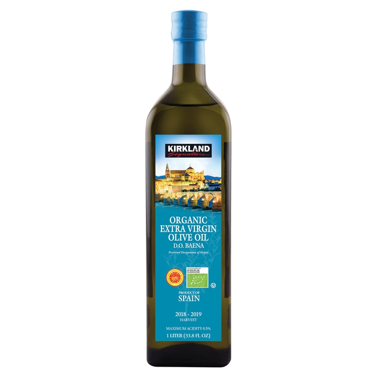 Kirkland Signature Organic Baena Extra Virgin Olive Oil, 33.8 oz