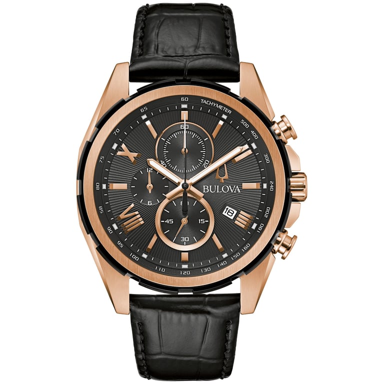 Bulova Classic Rose Gold-Tone Case Men's Quartz Watch