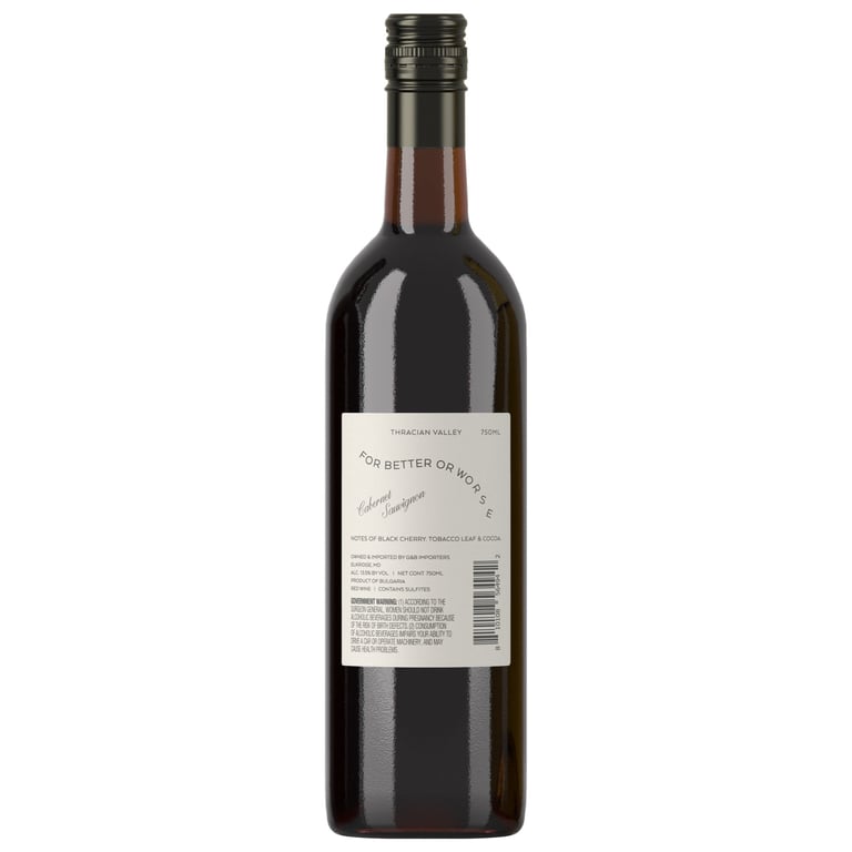 For Better or Worse Cabernet Sauvignon Bulgaria 750ML