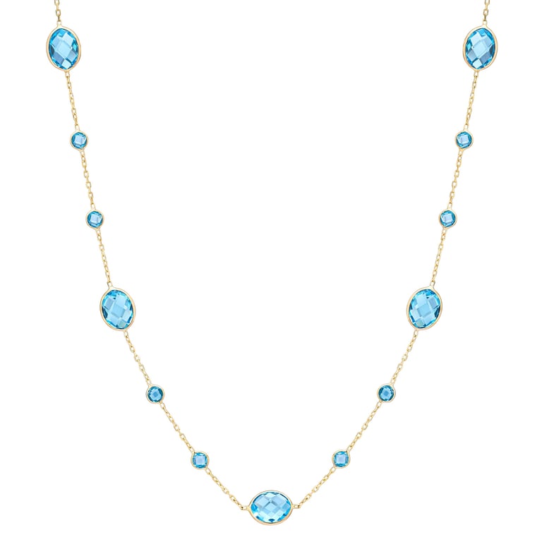 14kt Yellow Gold Blue Topaz Necklace