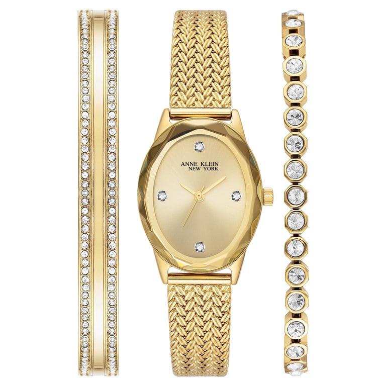 Anne Klein New York Women's Mesh Watch and Bracelet Set