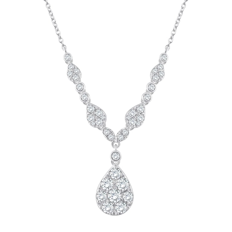 14kt White Gold VS2 I 2.00 ctw Round Brilliant Diamond Necklace