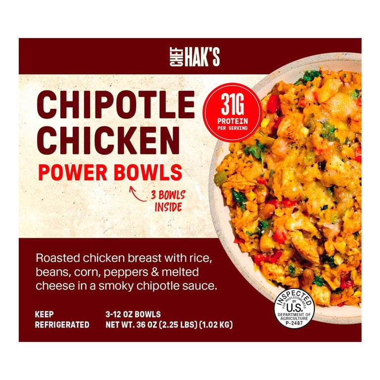 Chef Hak's Chipotle Chicken Power Bowls, 3 x 12 oz