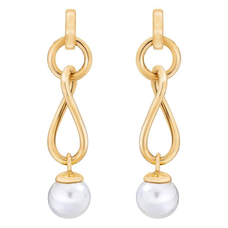 14kt Yellow Gold Freshwater Cultured Pearl 9-9.5mm Twist Earrings