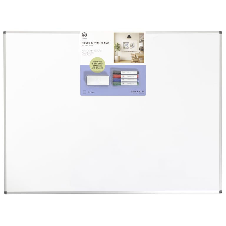 U Brands Dry Erase Board Kit, 35" x 47"