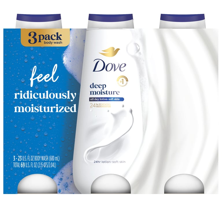 Dove Deep Moisture Body Wash 3-Pack, 23 oz