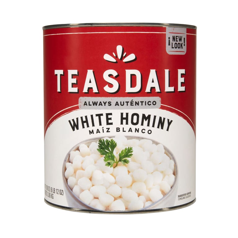 Teasdale White Hominy #10 Can 108 Ounces