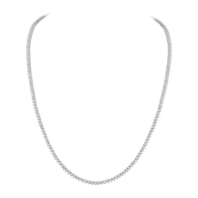 14kt White Gold VS2 G 5.00ctw Round Diamond Strand Necklace