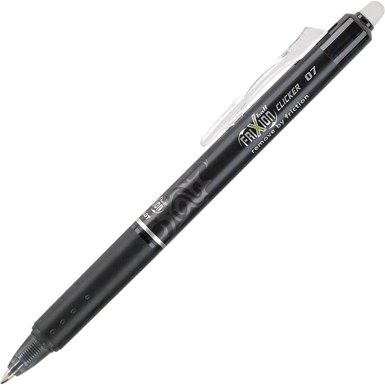 Pilot FriXion Clicker Erasable Gel Pen, Fine Point 0.7mm, Black, 12 Count
