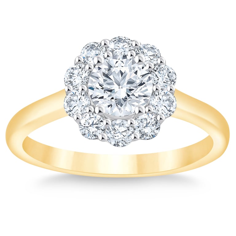 14kt Yellow Gold VS2 I 1.18ctw Round Diamond Ring (0.70ct Center) Size 5