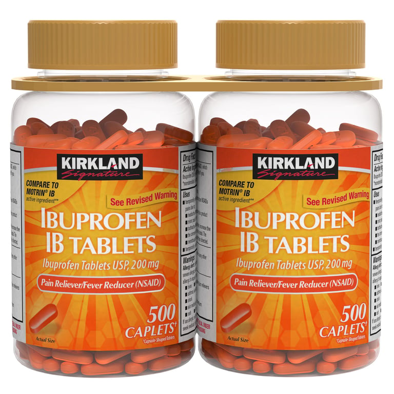 Kirkland Signature Ibuprofen IB 200 mg Caplet, 2 x 500 Count